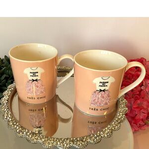 2 Kate Spade Mugs Lenox Pardon my Frenc Tres Chic